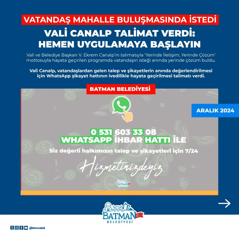 Vali Canalp talimat verdi: hemen uygulamaya başlayın