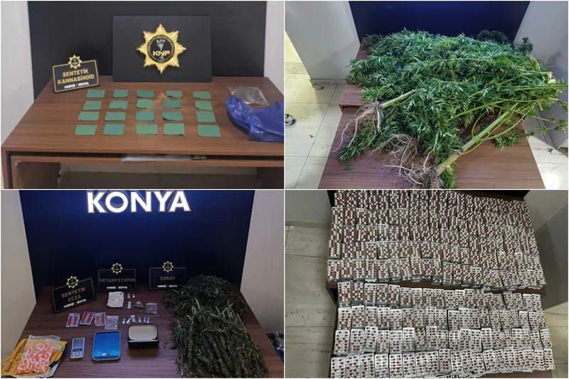 Konya’da uyuşturucu satıcılarına ağır darbe: 282 kişi tutuklandı
