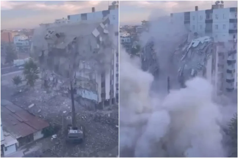 Diyarbakır’da yıkım sırasında 8 katlı bina çöktü