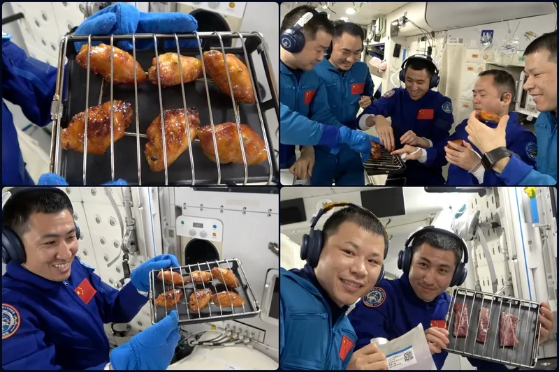 Uzayda ızgara keyfi: Çin Uzay İstasyonu’nda ilk uzay fırınıyla tavuk kanat ziyafeti