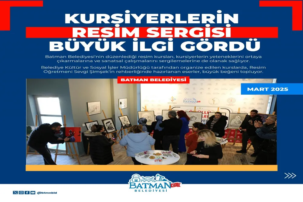 Kursiyerlerin resim sergisi büyük ilgi gördü
