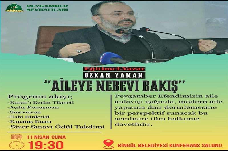 Bingöl’de “İslam’da Aile” programına davet