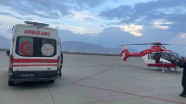 Ambulans helikopter 2,5 aylık bebek için havalandı
