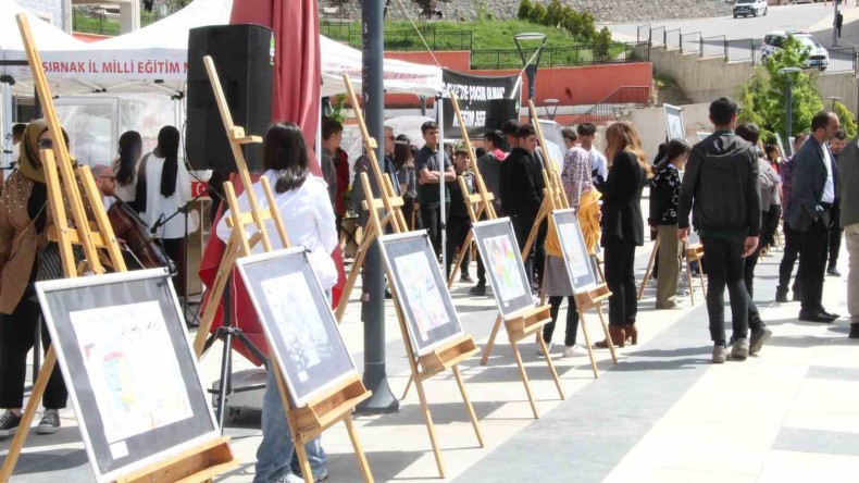 Şırnak’ta Gazze’deki katliamı anlatan resim sergisi açıldı